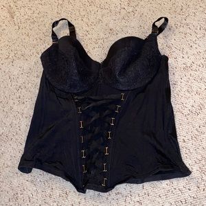 Black lace lined corset